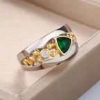 Vintage Green Crystal Ring