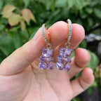 Gummy Bear Earrings with Zirconia in Gold