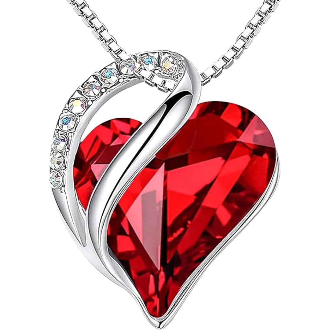 Infinity Heart Ruby Necklace | White Gold