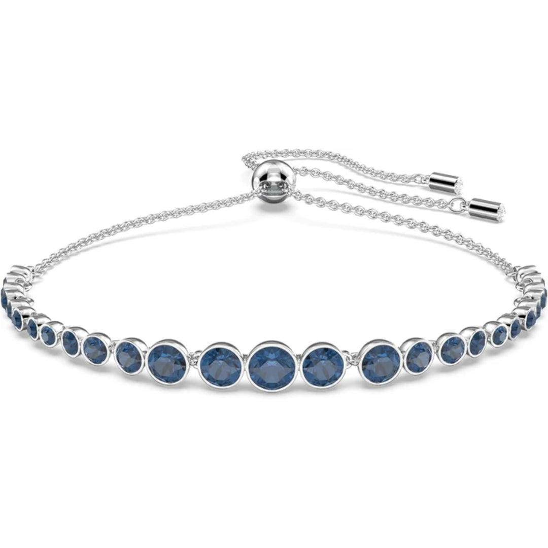 Round Cut Sapphire Tennis Bracelet | White Gold