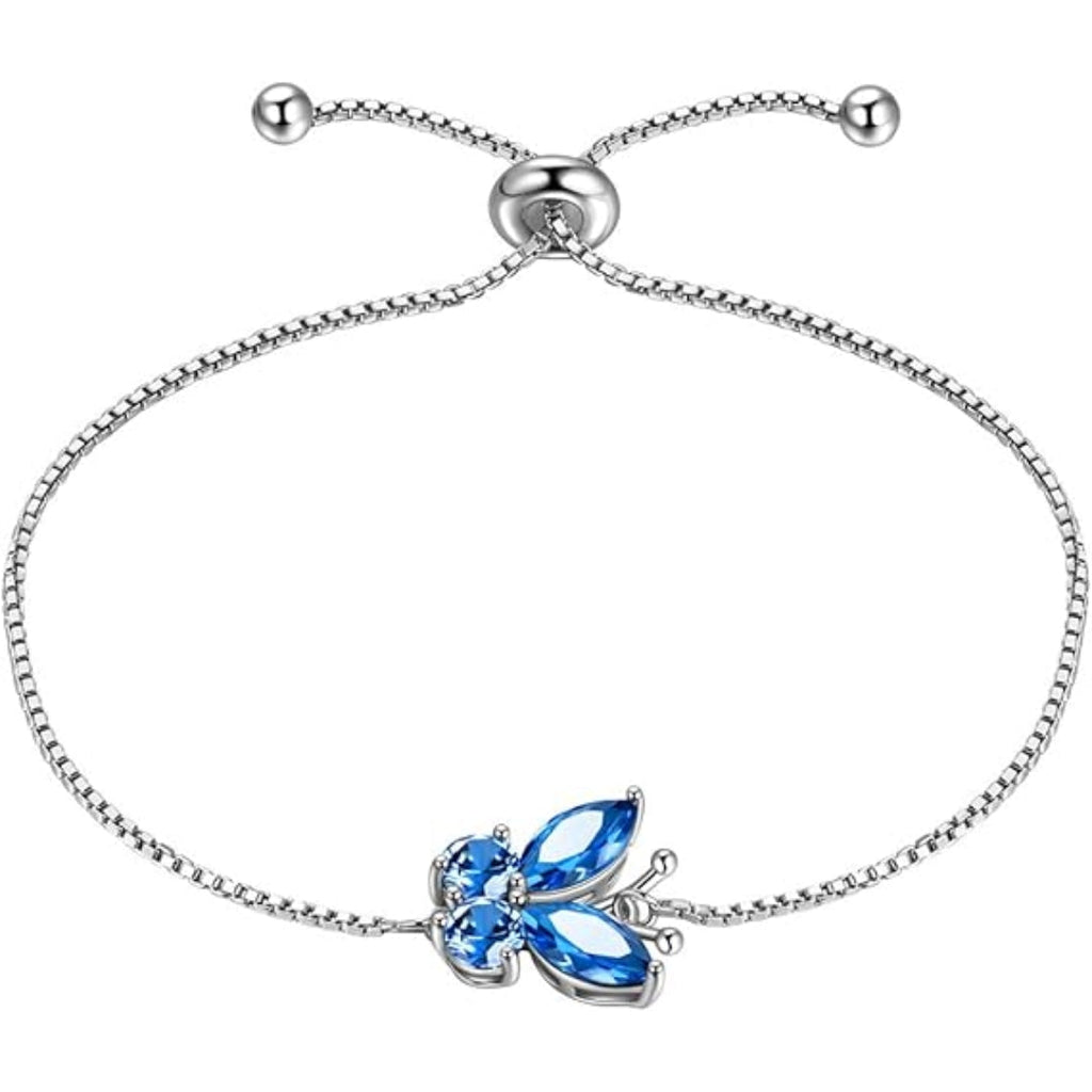Sapphire Butterfly Bracelet | White Gold