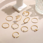 Bohemian Silver & Gold Rings Set