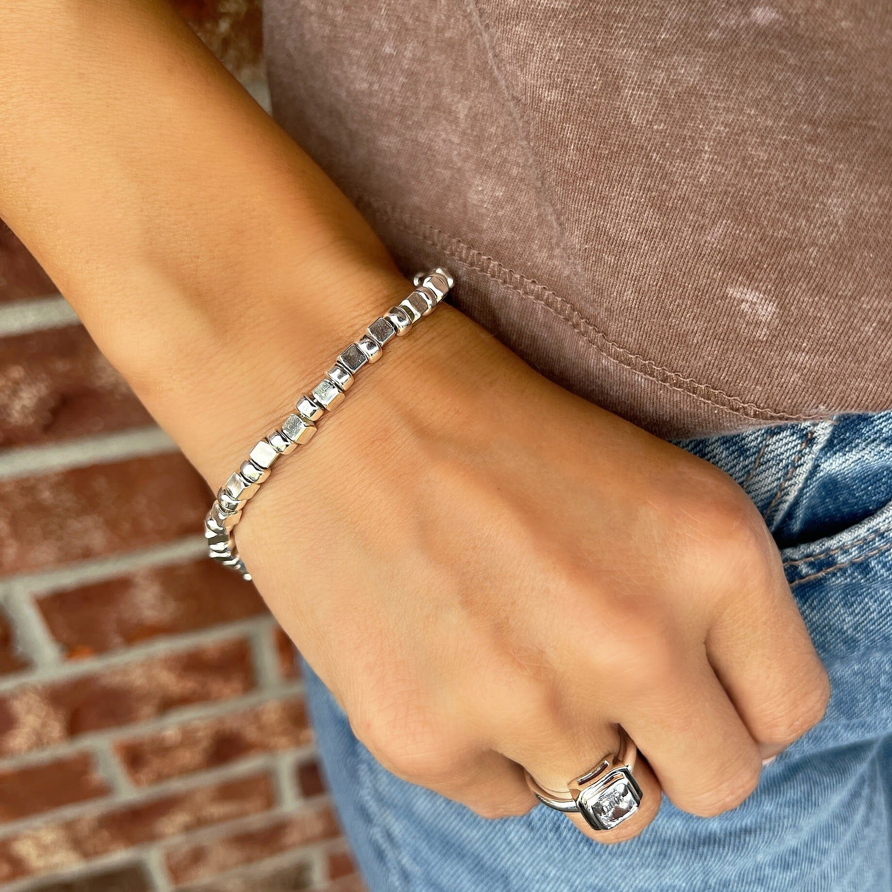 Cubes And Beads Bracelet