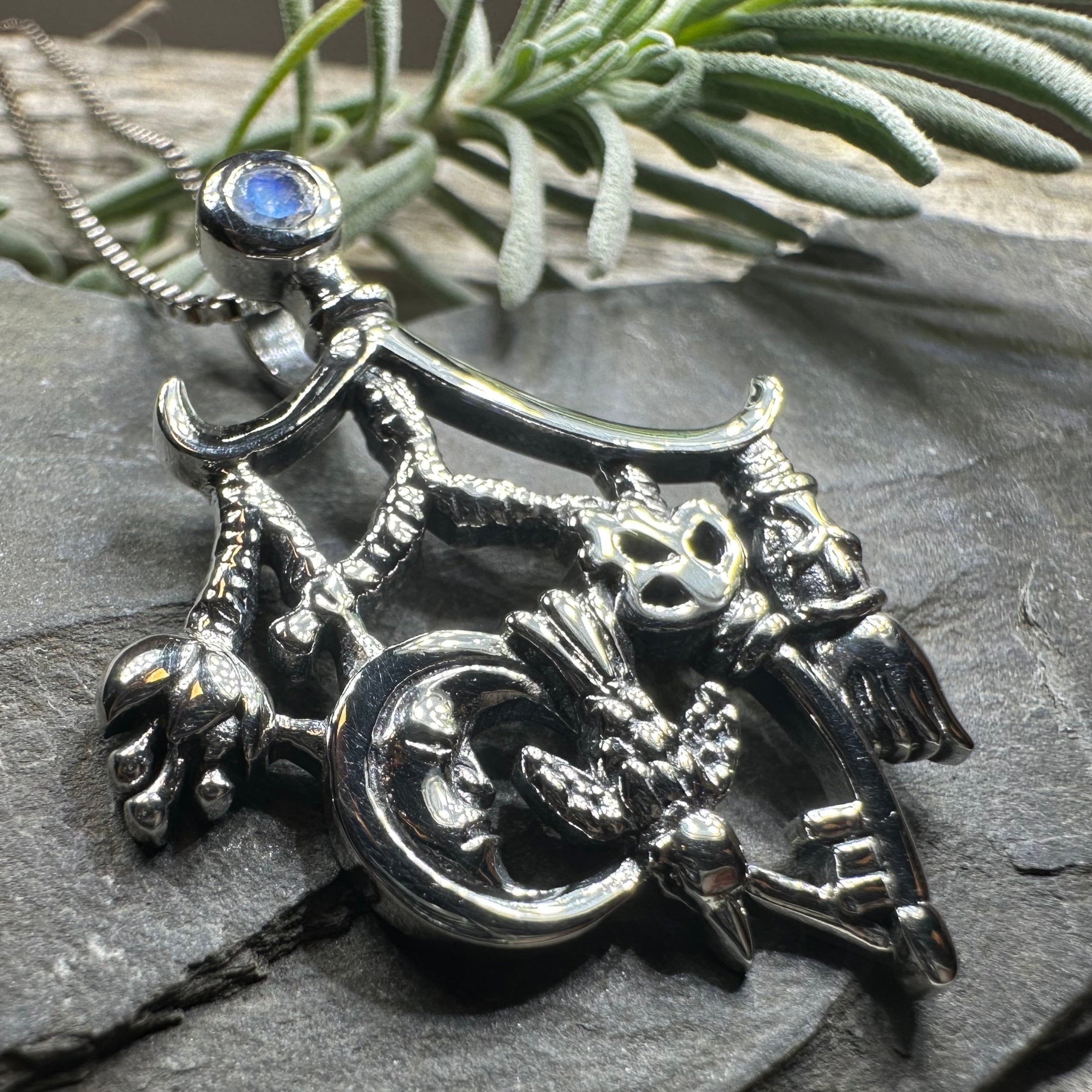 Moonstone Italian Cimaruta Pendant