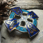 Enamel Celtic Cross Brooch