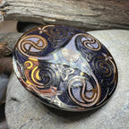 Round Enamel Triskele Knot Brooch