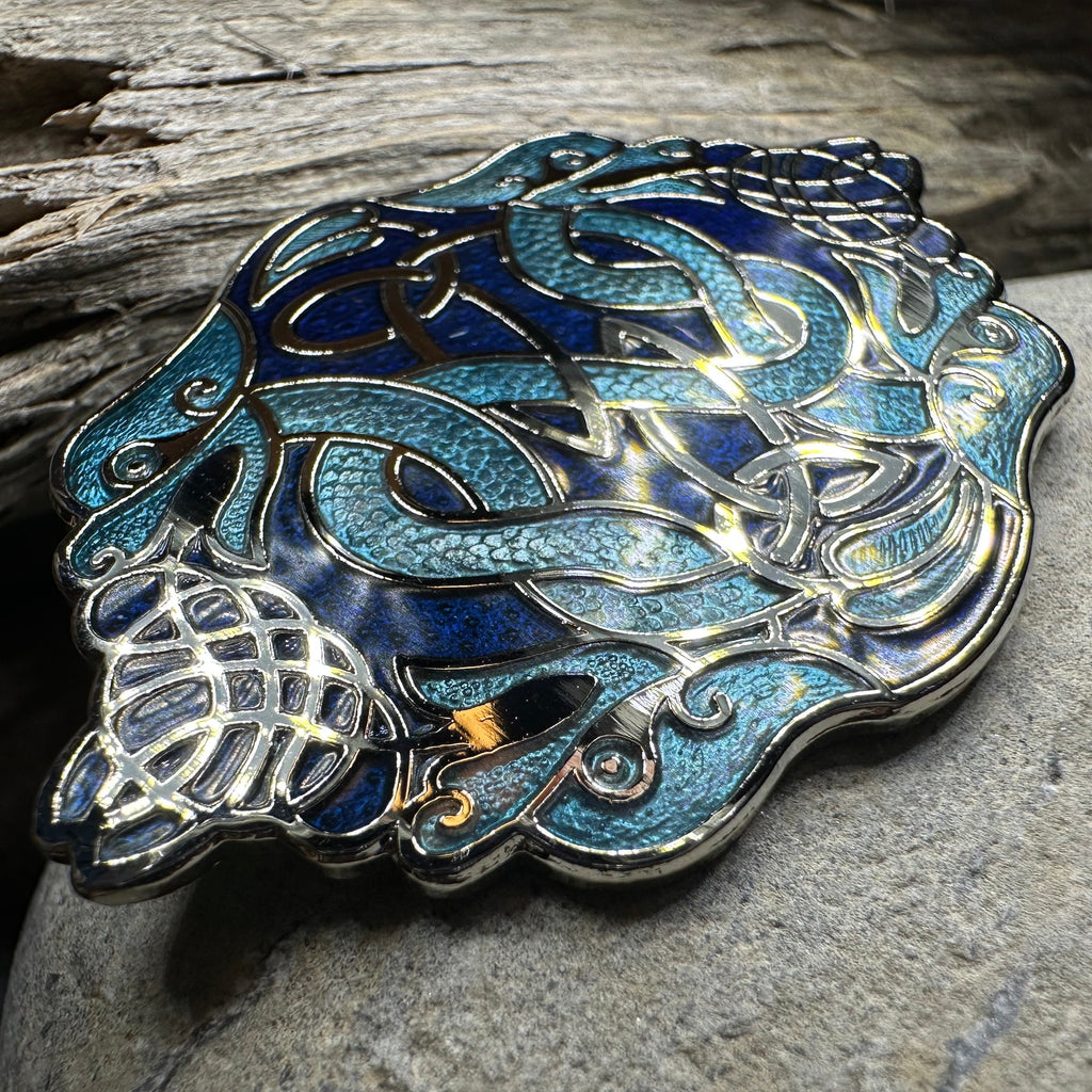 Celtic Dragon Enamel Brooch