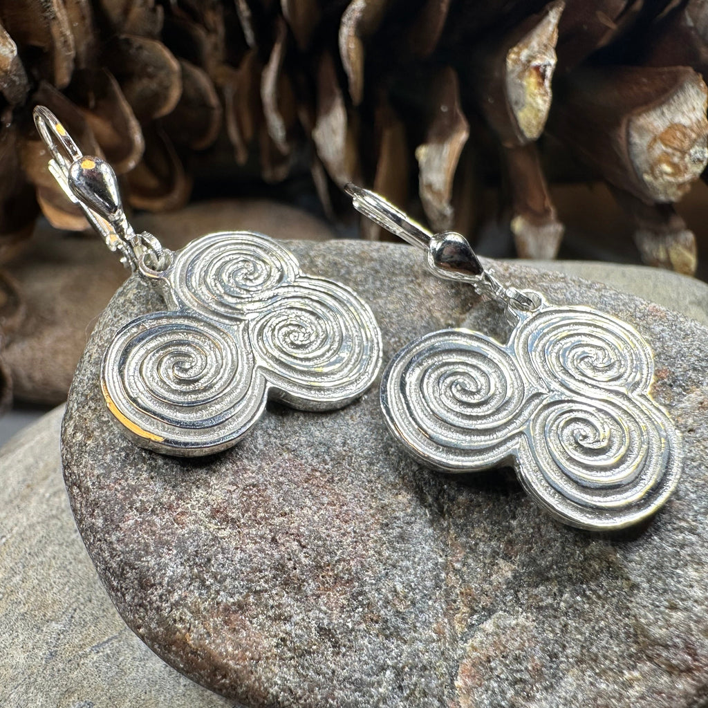 Artisan Newgrange Triple Spiral Earrings