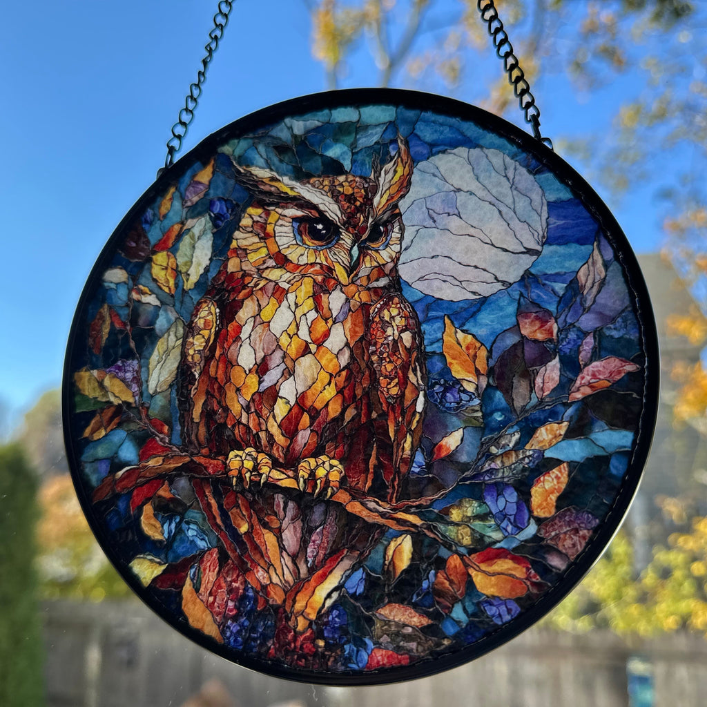 Autumn Night Owl Suncatcher