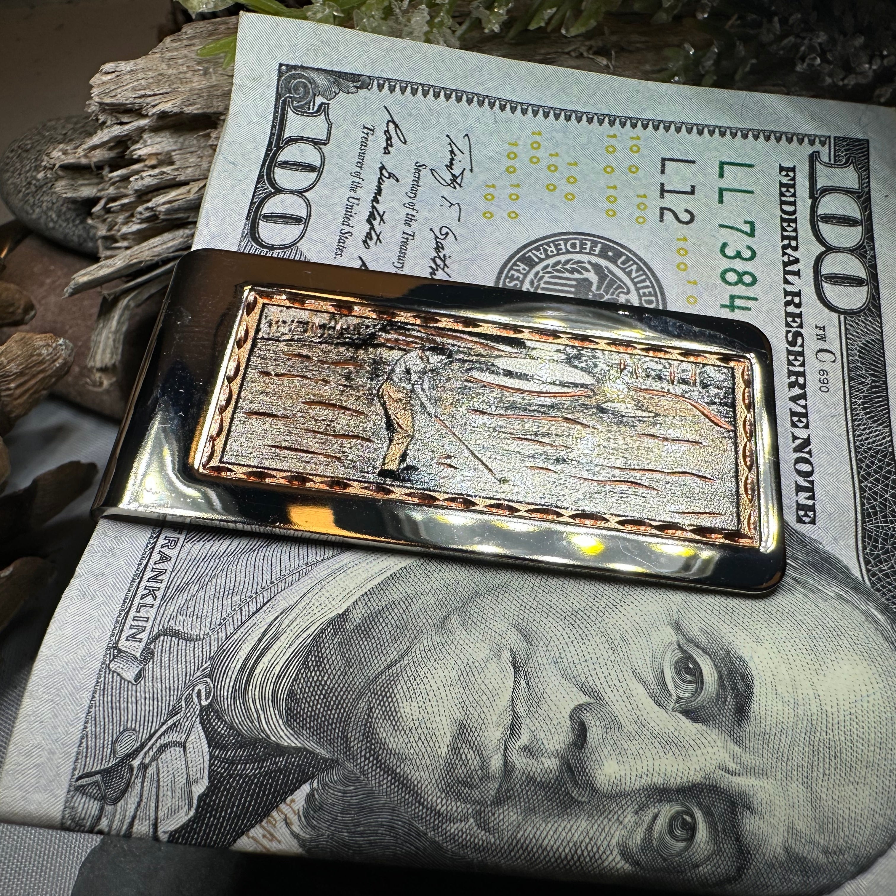 Golfer Copper Money Clip