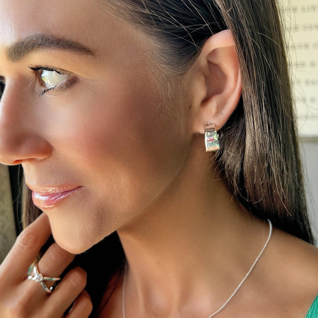 Dust & Silver Hoop Earrings