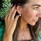 Dust & Silver Hoop Earrings