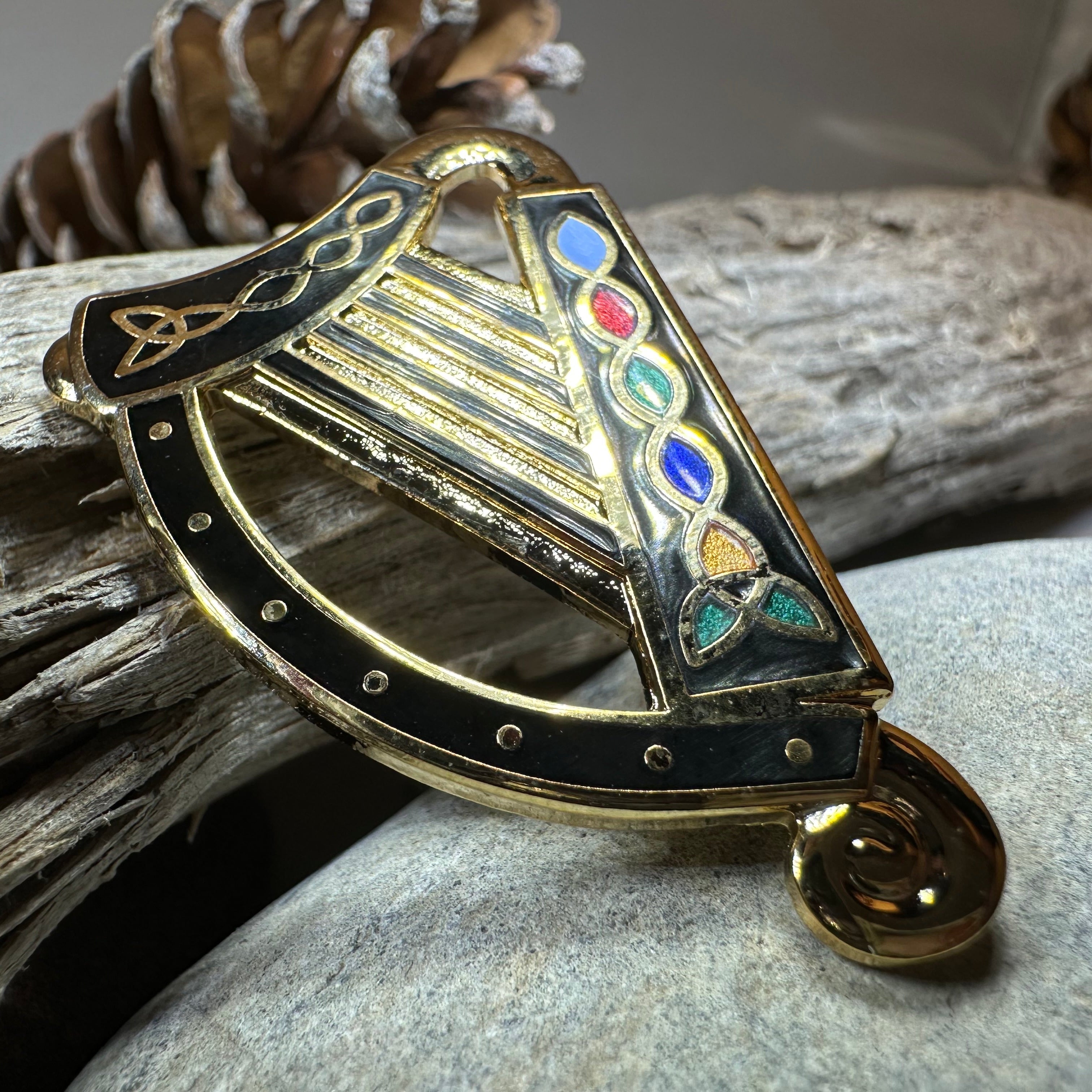 Celtic Harp Brooch
