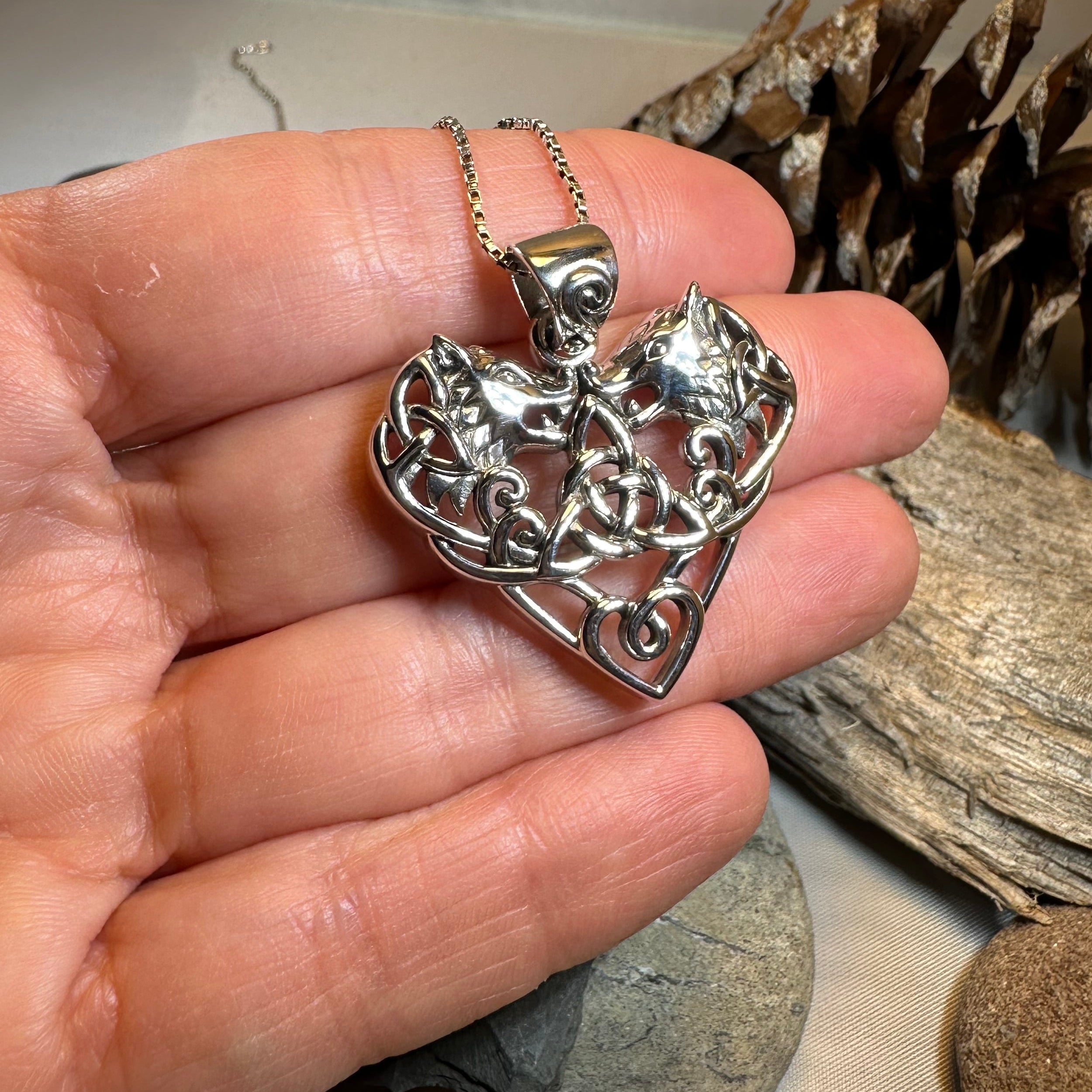 Celtic Wolf Love Necklace