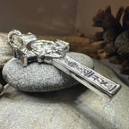 Large Artisan Irish Claddagh Cross Necklace