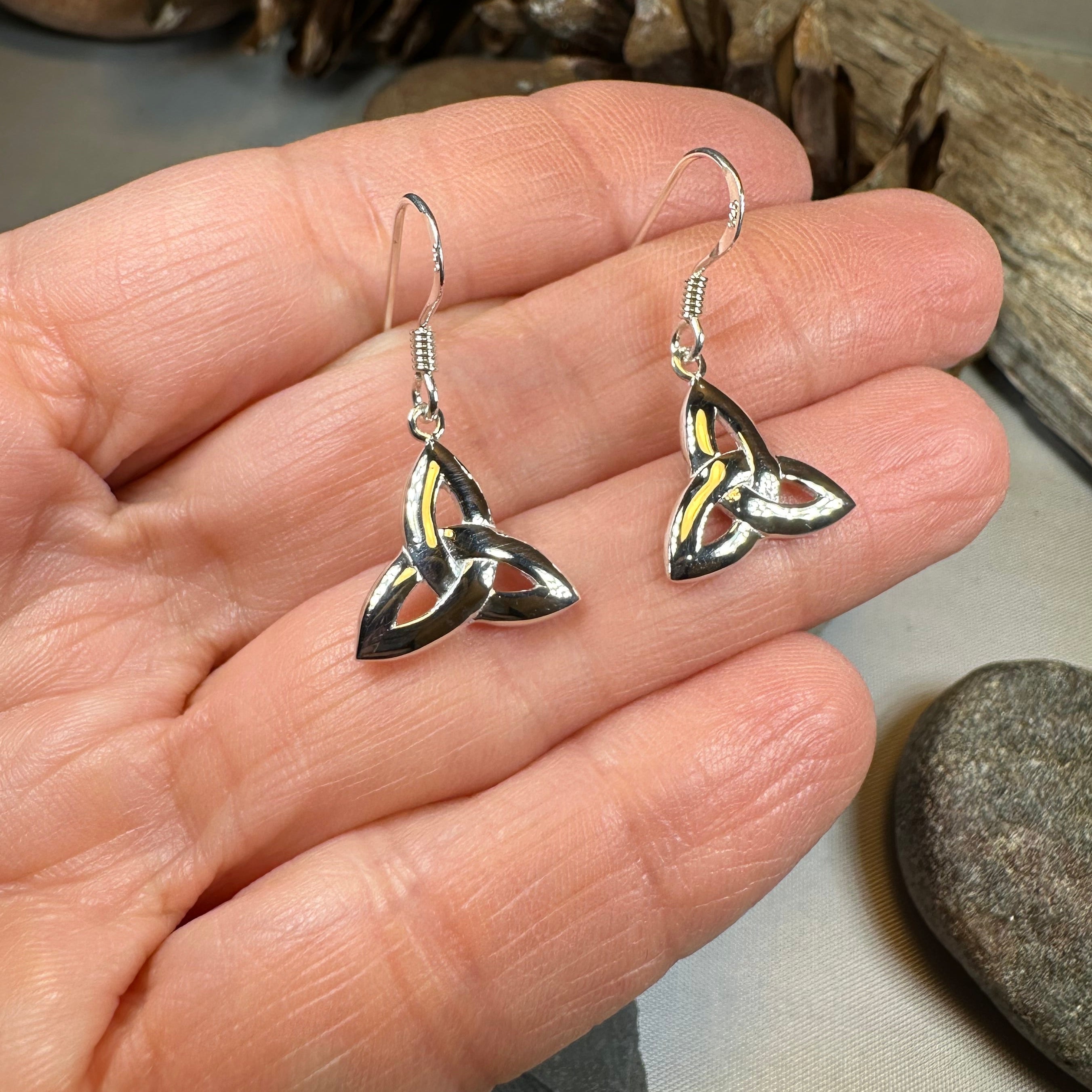 Dainty Trinity Knot Earrings