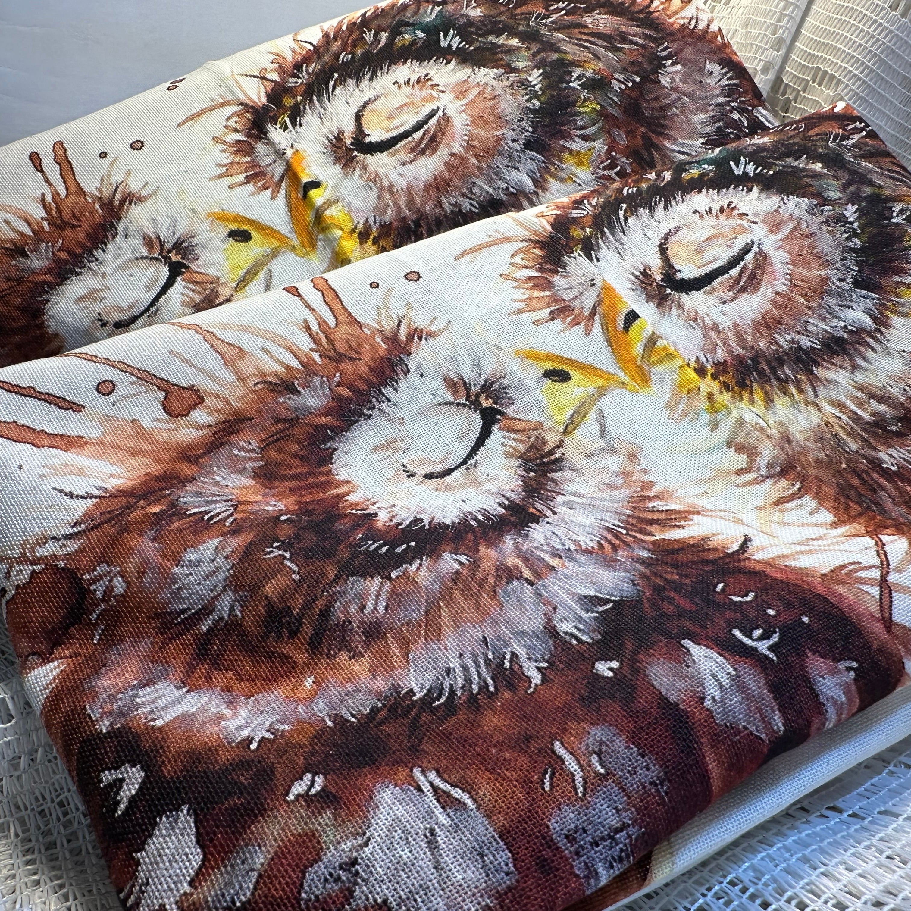 Handmade Owl Lover Tea Towel Set