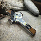 Large Artisan Irish Claddagh Cross Necklace