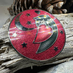 Red Enamel Owl Love Brooch