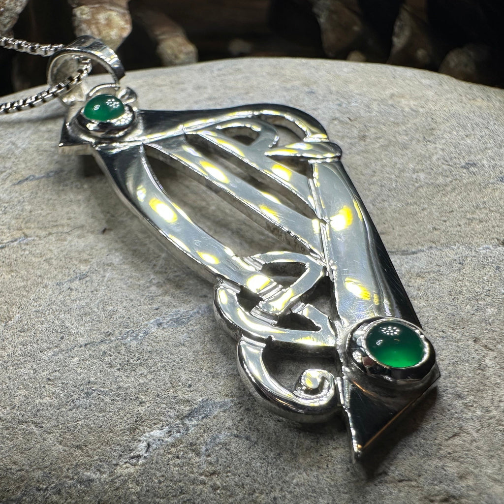 Artisan Large Irish Harp Necklace