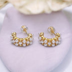 Sabrina Pearl Lined Hoop Earrings