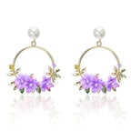 Elegant Gold Flower and Pearl Earrings