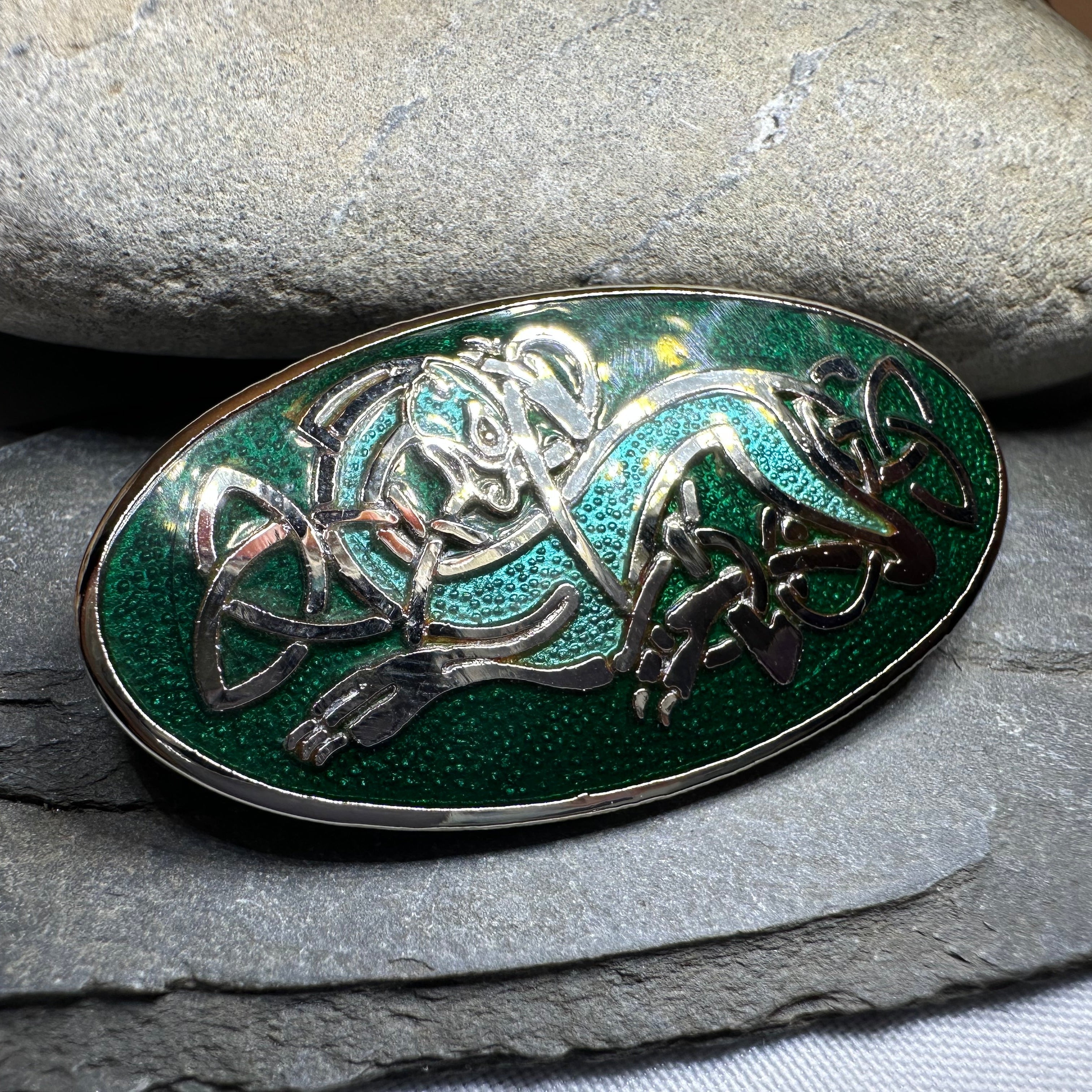 Enamel Celtic Dragon Brooch