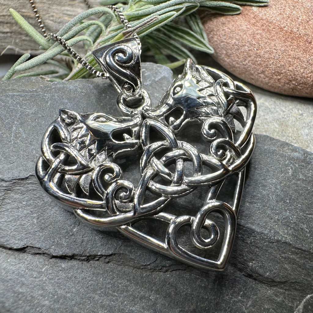 Celtic Wolf Love Necklace