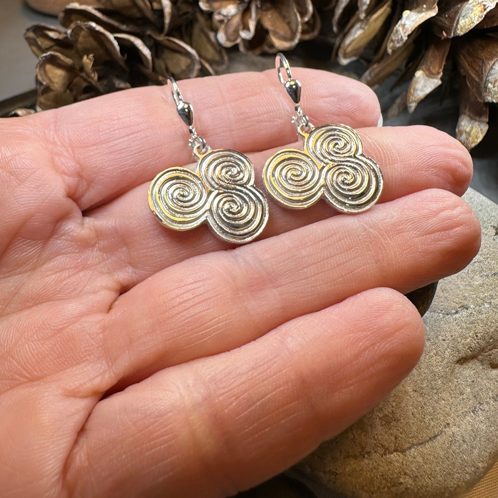 Artisan Newgrange Triple Spiral Earrings