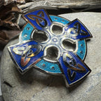 Enamel Celtic Cross Brooch