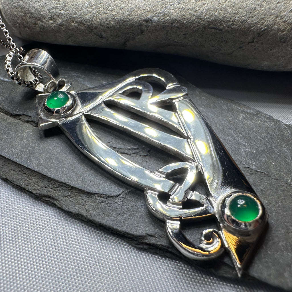 Artisan Large Irish Harp Necklace