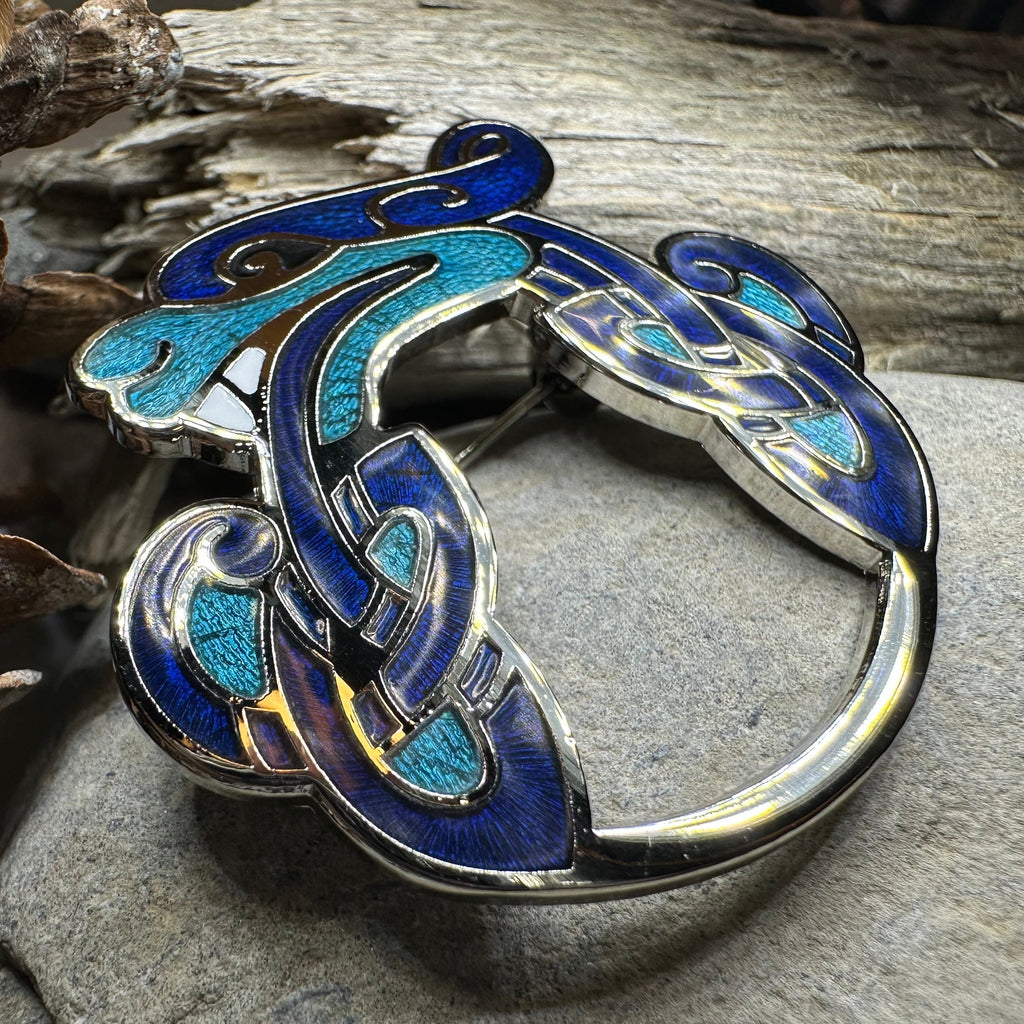 Enamel Celtic Dragon Brooch