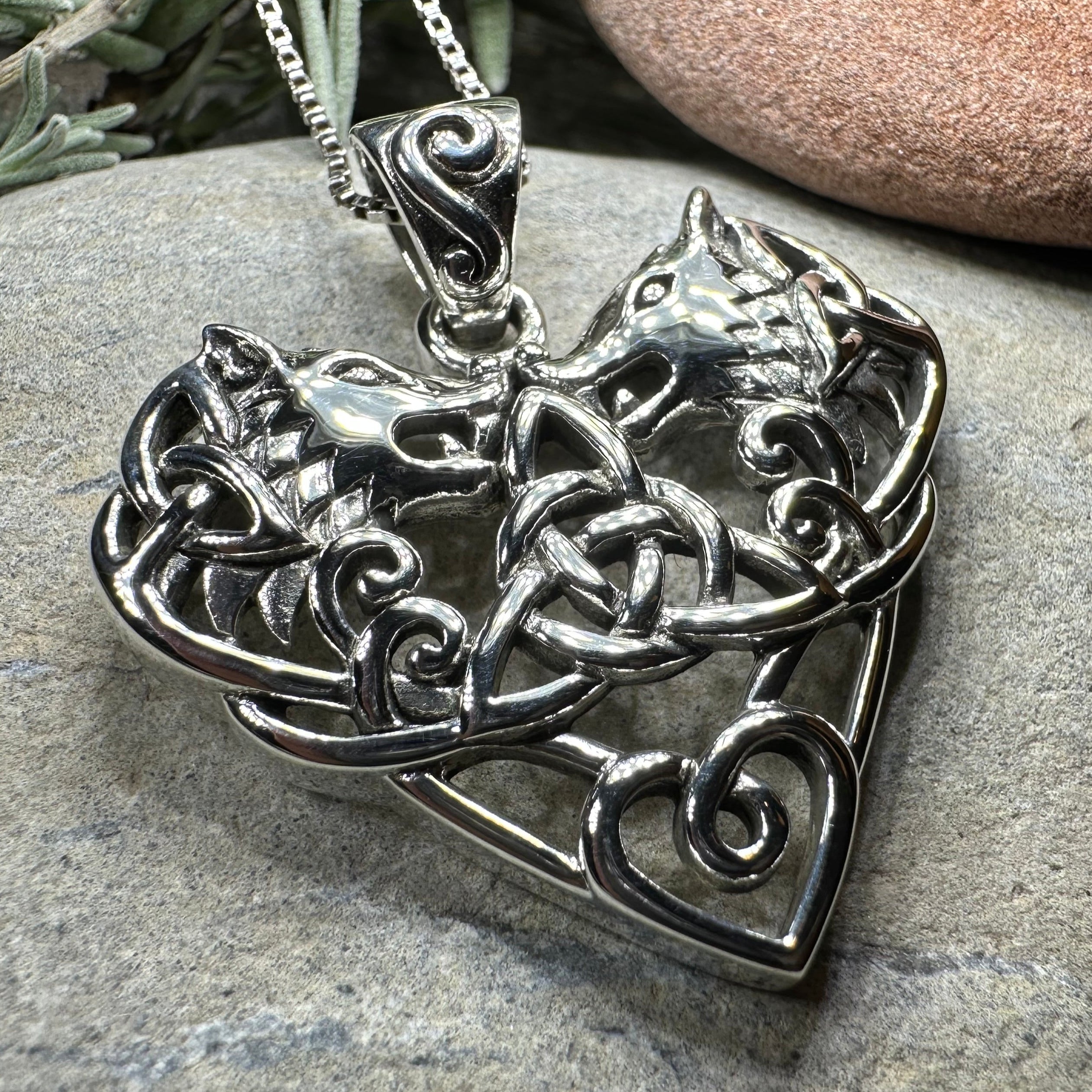 Celtic Wolf Love Necklace