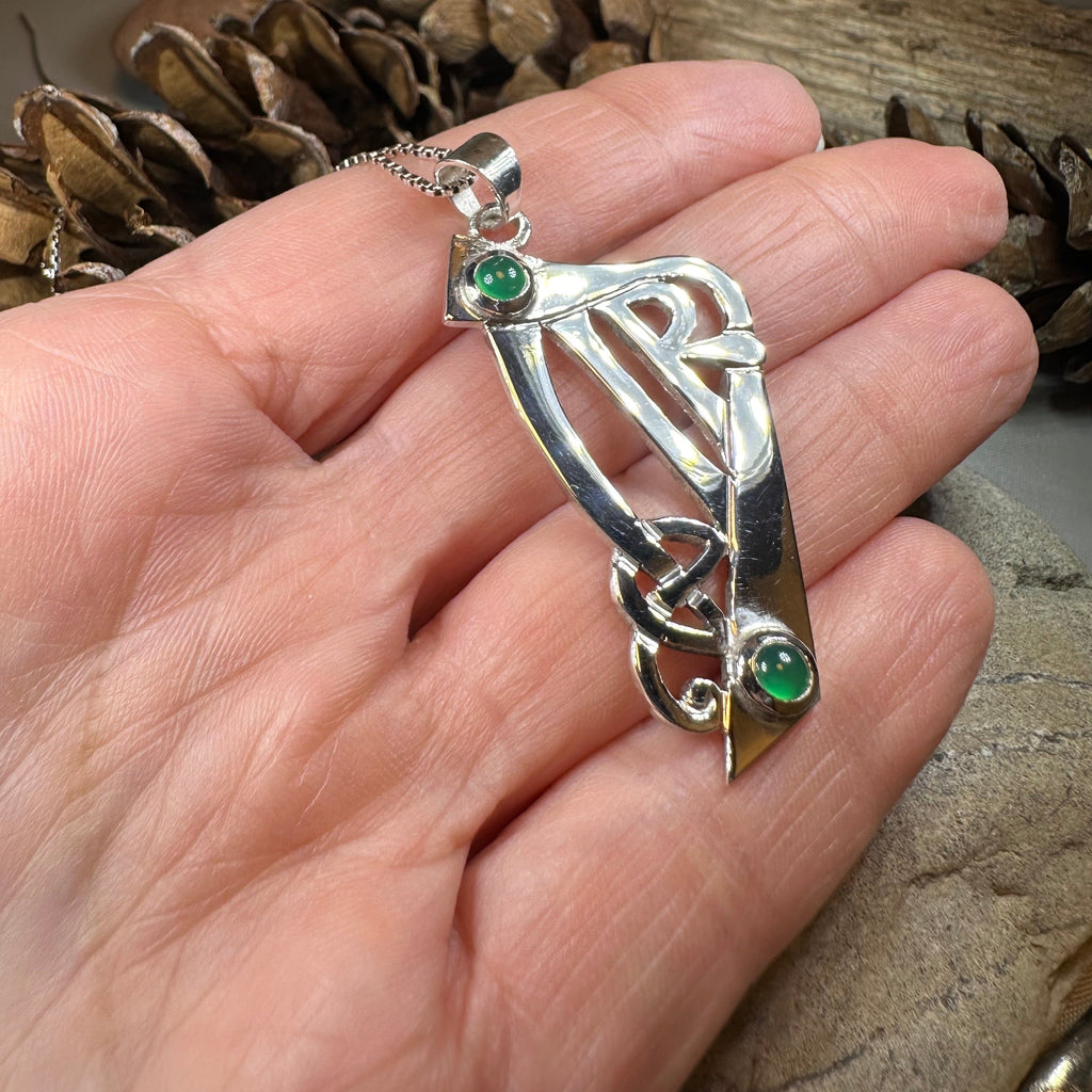 Artisan Large Irish Harp Necklace