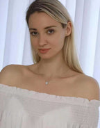 Women's Silver Plated Heart Shaped Pendant Necklace With Cubic Zirconia