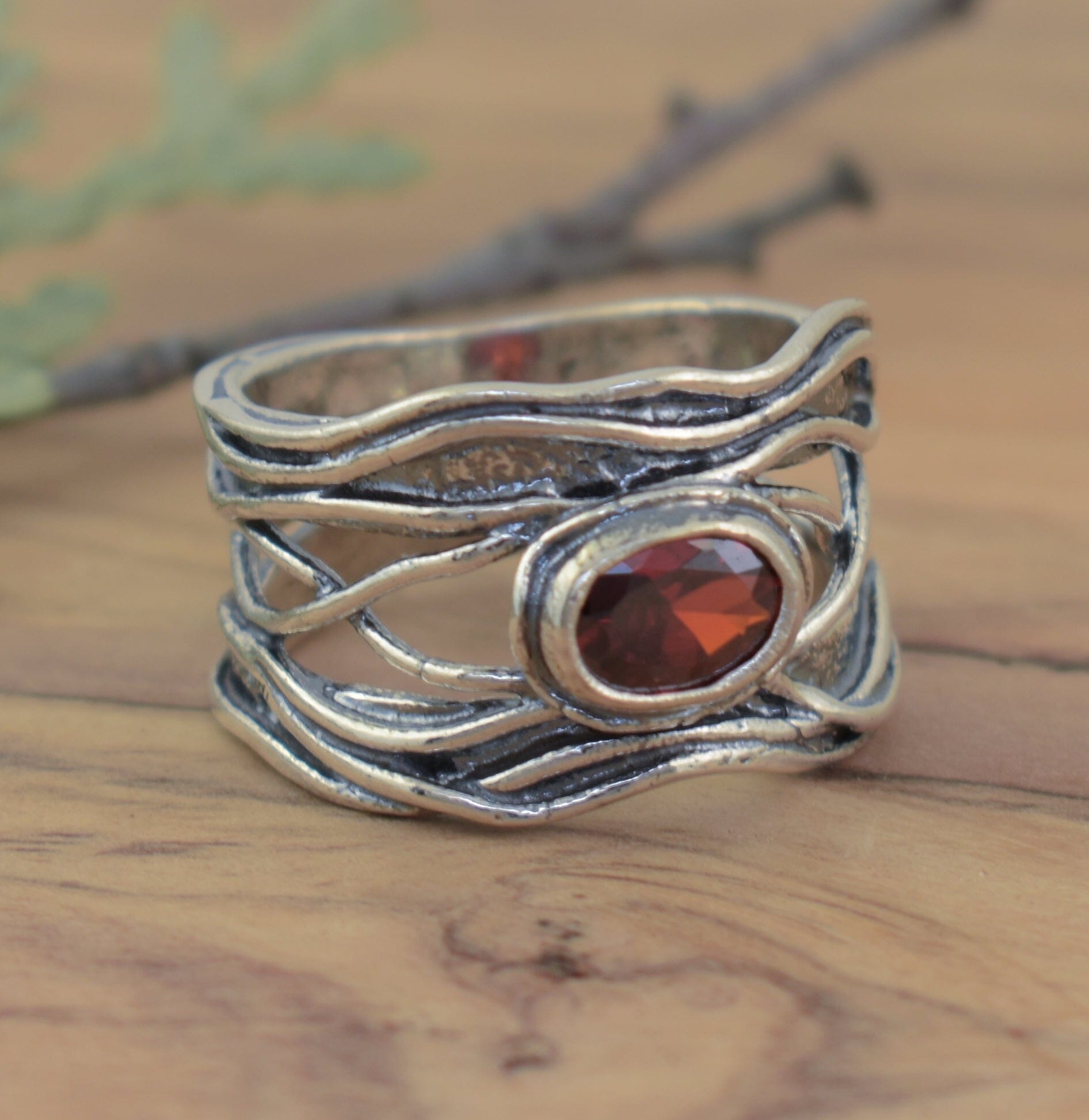 Garnet Streams Ring - Size 5
