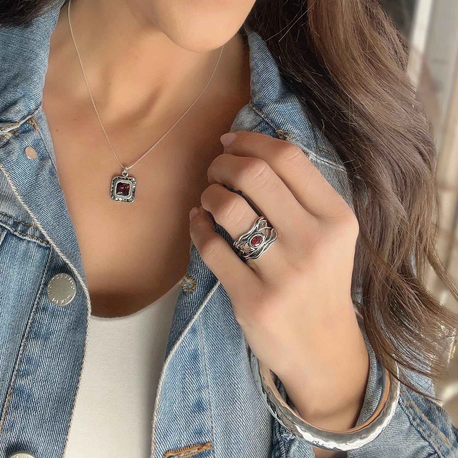 Garnet Streams Ring - Size 5