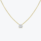 Women's Solitaire Zirconia Pendant Necklace With Cable chain