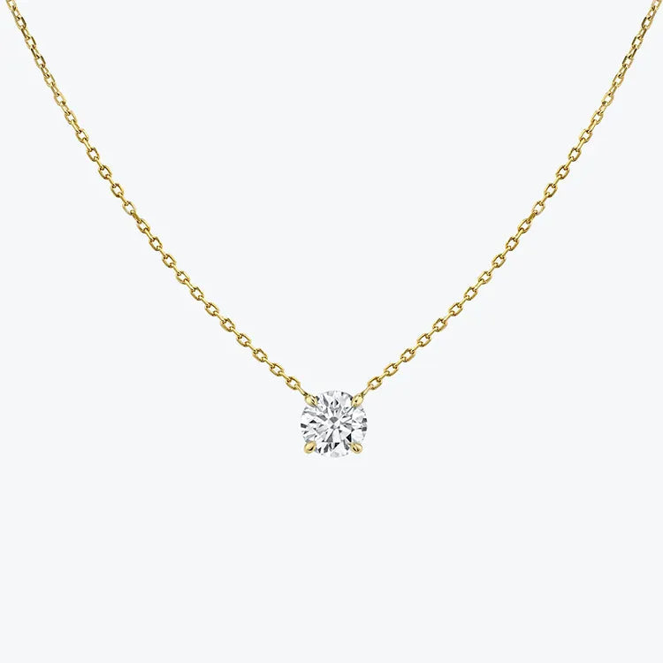 Women's Solitaire Zirconia Pendant Necklace With Cable chain