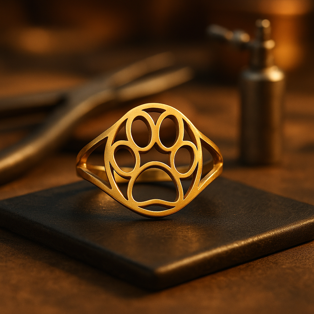Open Paw Ring in Stainless Steel Lightweight