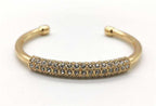 Women's Open Cuff Adjustable Bracelet Studded With Crystals