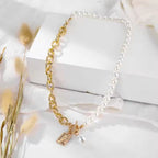 Women's Double Layered Boho Pearl Drop And Baroque Necklace