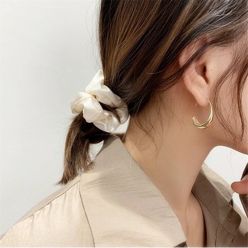Stylish Gold Hoop Earrings