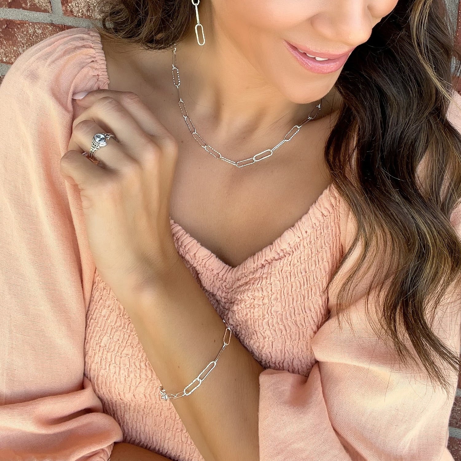 Hammered Paperclip Bracelet