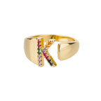 Kind - Gold Stainless Steel Initial Ring