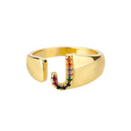 Joy - Gold Stainless Steel Initial Ring
