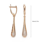 Women's Tear Drop Shaped Hoop Dangle Earrings With Crystals