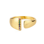 Iris - Gold Stainless Steel Initial Ring