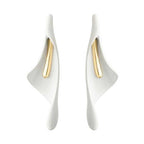 Women's Ceramic Lily Flower Stud Earrings With Pushback Closure