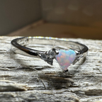 Petite Opal Heart Ring